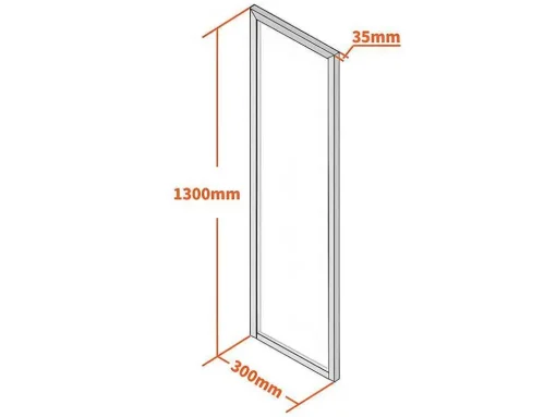 Glazen Binnenraam In Aluminium Met Poedercoating - 30 X 130 Cm - Zwart - Bayview