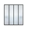Glazen Designbinnenraam Van Gepoederlakt Aluminium En Gehard Textuurglas 120 X 105 Cm Zwart Vietra