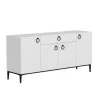 Gloria Multifunctioneel Kabinet, Wit, Zwart, 160X42X75 Cm, Epikasa