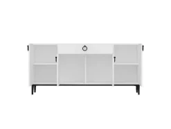 Gloria Multifunctioneel Kabinet, Wit, Zwart, 160X42X75 Cm, Epikasa