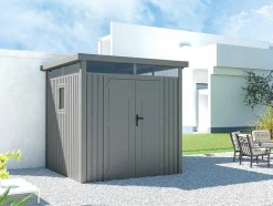 Grijs Metalen Tuinhuisje Van Gegalvaniseerd Staal 4,4 M - Rivola