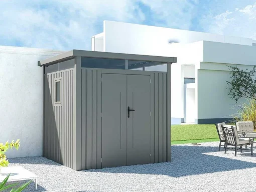 Grijs Metalen Tuinhuisje Van Gegalvaniseerd Staal 4,4 M - Rivola