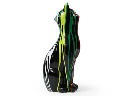 Groot Kattenstandbeeld Van Hars L24 X B13 X H53 Cm Meerdere Kleuren Miniria
