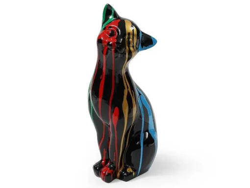 Groot Kattenstandbeeld Van Hars L24 X B13 X H53 Cm Meerdere Kleuren Miniria