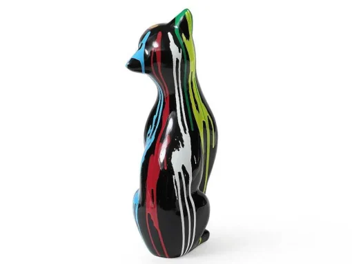 Groot Kattenstandbeeld Van Hars L24 X B13 X H53 Cm Meerdere Kleuren Miniria