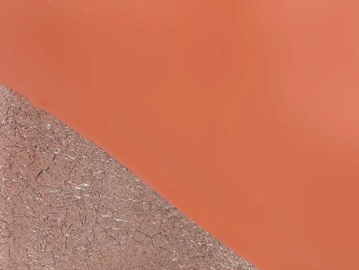 Grote Geemailleerde Metalen Vaas - D. 30 X H. 82 Cm - Terracotta En Koperblad - Perlin