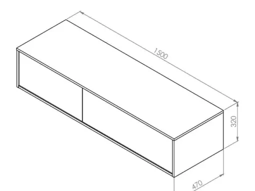 Hangend Badkamermeubel - Antraciet Grijze Kleur - L150 Cm - Isaure Ii