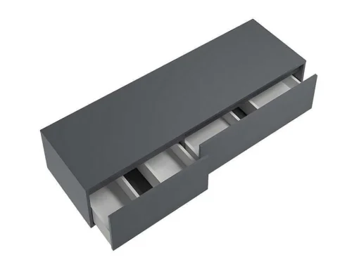 Hangend Badkamermeubel - Antraciet Grijze Kleur - L150 Cm - Isaure Ii