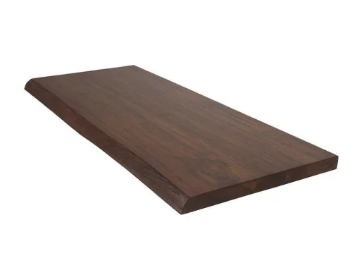 Hangend Bureau Van Donker Teak Met Zwarte Beugels En Dubbele Wastafel - 120 X 50 Cm - Sukawati