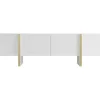 Hangend Tv-Meubel Met 4 Deuren Van Mdf - Wit En Goud - Luvonia