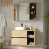 Hangend Wastafelmeubel - Naturel Kleur - 100 Cm - Purnal