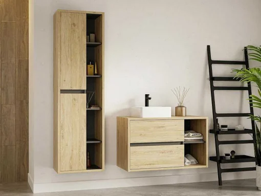 Hangende Badkamerkolom - Licht Naturel - H170 Cm - Purnal
