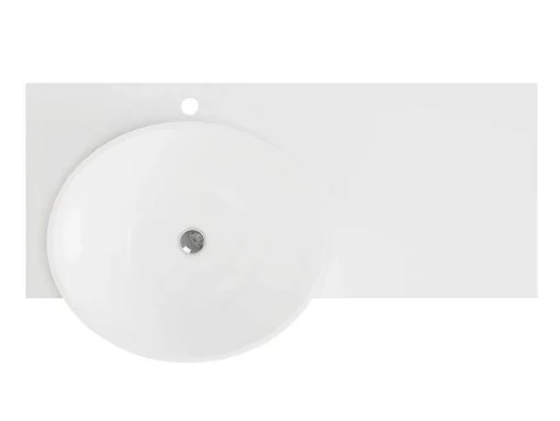 Hangende Vaste Wastafel Met Handdoekhouder - Wit - L100 X B54 X H20 Cm - Yumiko