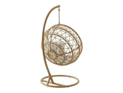 Hangfauteuil Van Gevlochten Hars - Licht Naturel Met Wit Kussen - Anivia Van Mylia