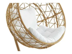 Hangfauteuil Van Gevlochten Hars - Licht Naturel Met Wit Kussen - Anivia Van Mylia