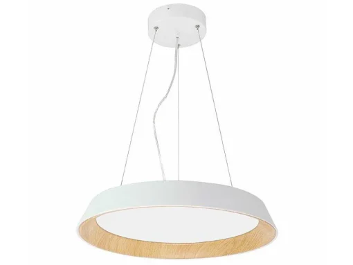 Hanglamp Met Ledverlichting Van Metaal En Aluminium - D45 Cm - Wit En Naturel - Derry