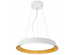 Hanglamp Met Ledverlichting Van Metaal En Aluminium - D45 Cm - Wit En Naturel - Derry