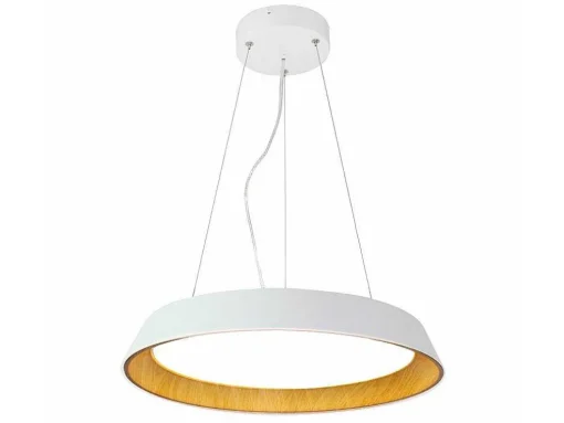 Hanglamp Met Ledverlichting Van Metaal En Aluminium - D45 Cm - Wit En Naturel - Derry