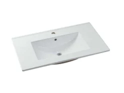 Hangmeubel Voor Badkamer Met Strepen Met Inbouwwastafel - Zwart - 80 Cm - Zevara