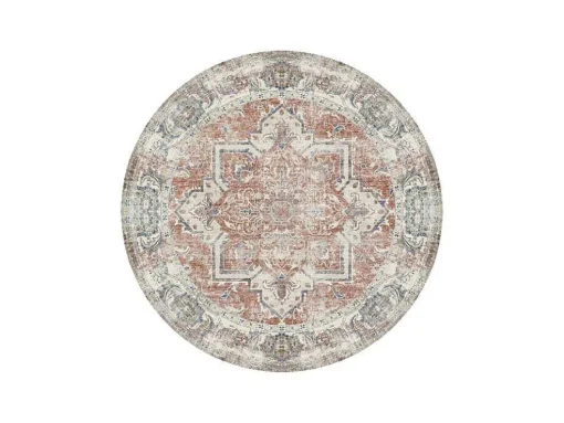 Havana Vloerkleed O200 Cm Blauw,Oranje.