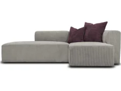 Hoekbank Met Hoek Rechts Van Grijs Ribfluweel Janao