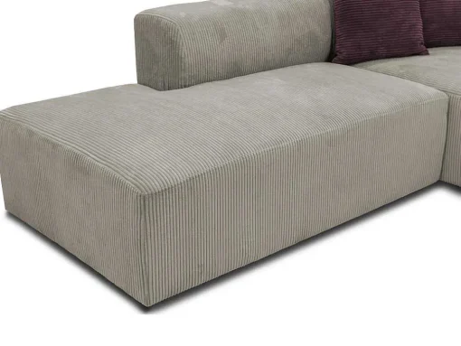 Hoekbank Met Hoek Rechts Van Grijs Ribfluweel Janao