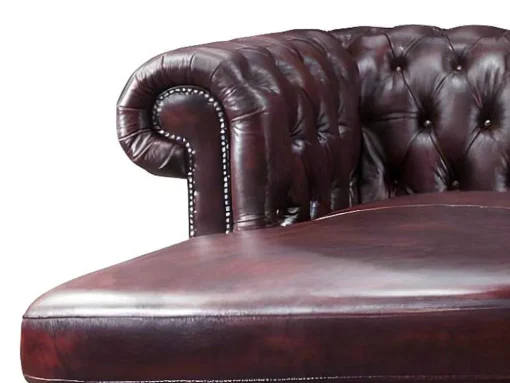 Hoekbank Van 100% Buffelleer Chesterfield Brenton - Kersenrood - Hoek Rechts