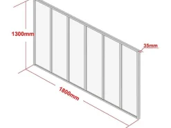 Hoekraam Werkplaats Van Gepoedercoat Aluminium - L180 X B60 X H130 Cm - Zwart - Bayview