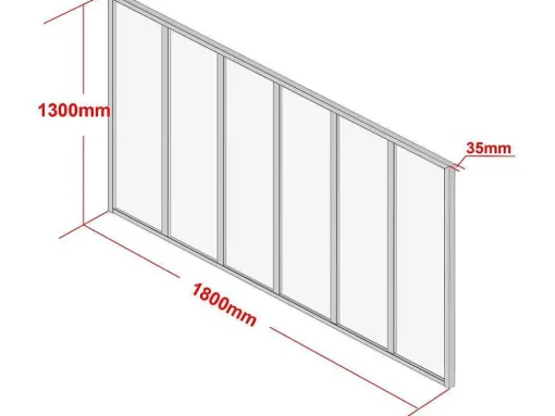 Hoekraam Werkplaats Van Gepoedercoat Aluminium - L180 X B60 X H130 Cm - Zwart - Bayview