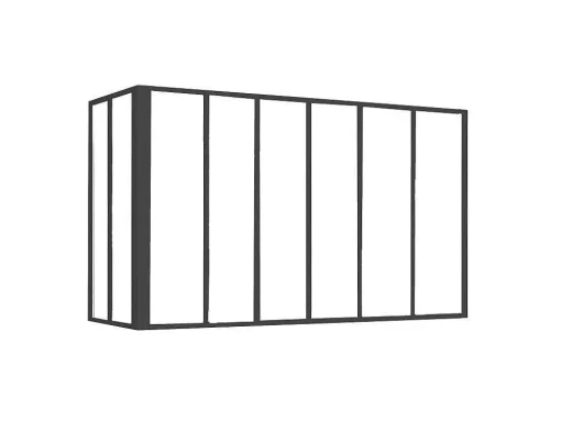 Hoekraam Werkplaats Van Gepoedercoat Aluminium - L180 X B60 X H130 Cm - Zwart - Bayview