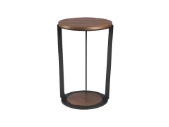 Hoektafel In Walnoothout En Zwart Staal 2116 Angel Cerda