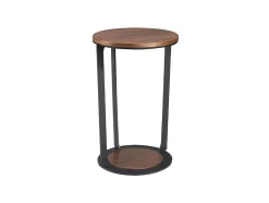 Hoektafel In Walnoothout En Zwart Staal 2116 Angel Cerda