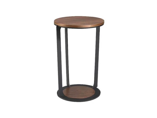 Hoektafel In Walnoothout En Zwart Staal 2116 Angel Cerda