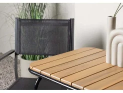 Holmbeck Tuinmeubelset Tafel, 2 Stoelen Naturel,Zwart.