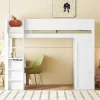Hoogslaper 90 X 200 Cm Met Bureau + 2 Laden - Kledingkast Met Schuifdeur - Mdf Hout - Wit