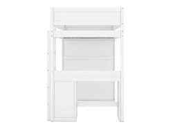 Hoogslaper 90 X 200 Cm Met Bureau + 2 Laden - Kledingkast Met Schuifdeur - Mdf Hout - Wit