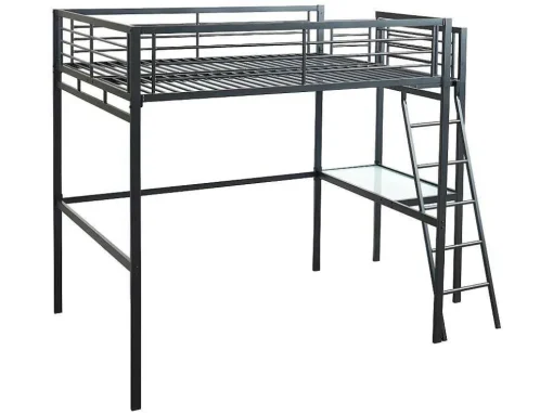 Hoogslaper Casual - Met Bureau - Kleur: Antraciet - Inclusief Matras 140 X 190 Cm