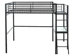 Hoogslaper Casual - Met Bureau - Kleur: Antraciet - Inclusief Matras 140 X 190 Cm