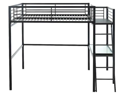 Hoogslaper Casual - Met Bureau - Kleur: Antraciet - Inclusief Matras 140 X 190 Cm