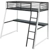 Hoogslaper Malicia - 90 X 190 Cm - Met Hoekbureau - Zwart En Wit + Matras