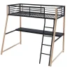 Hoogslaper Malicia - 90 X 190 Cm - Met Hoekbureau - Zwart En Eiken