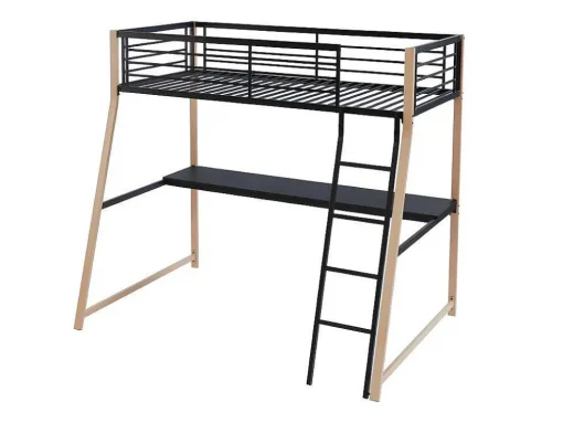 Hoogslaper Malicia - 90 X 190 Cm - Met Hoekbureau - Zwart En Eiken