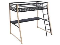 Hoogslaper Malicia - 90 X 190 Cm - Met Hoekbureau - Zwart En Eiken