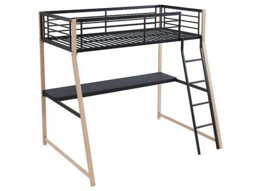 Hoogslaper Malicia - 90 X 190 Cm - Met Hoekbureau - Zwart En Eiken