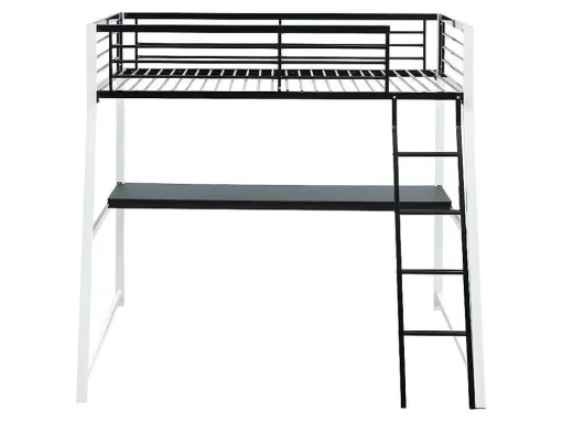 Hoogslaper Malicia - 90 X 190 Cm - Met Hoekbureau - Zwart En Wit + Matras