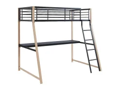 Hoogslaper Malicia - 90 X 190 Cm - Met Hoekbureau - Zwart En Eiken