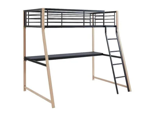 Hoogslaper Malicia - 90 X 190 Cm - Met Hoekbureau - Zwart En Eiken