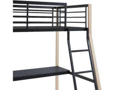 Hoogslaper Malicia - 90 X 190 Cm - Met Hoekbureau - Zwart En Eiken