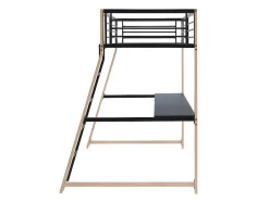 Hoogslaper Malicia - 90 X 190 Cm - Met Hoekbureau - Zwart En Eiken