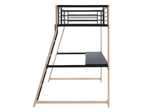 Hoogslaper Malicia - 90 X 190 Cm - Met Hoekbureau - Zwart En Eiken